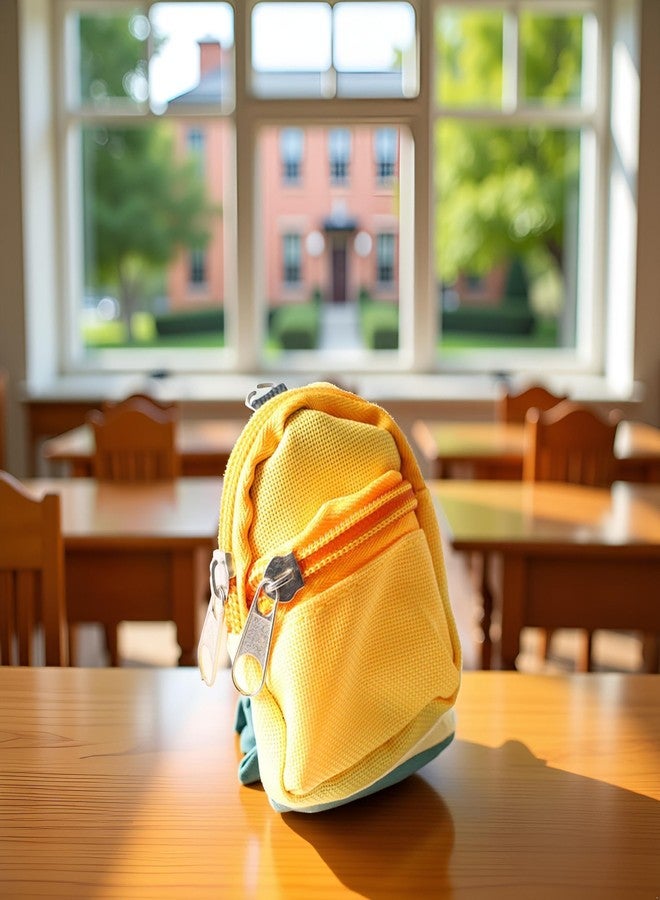 WLngtv Yellow Mini Doll Backpack School Bag Model Dollhouse School Accessory for 1/6 Scale Dollhouse Decor - Image 4